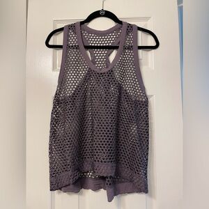 Mesh Workout Tank in Purple